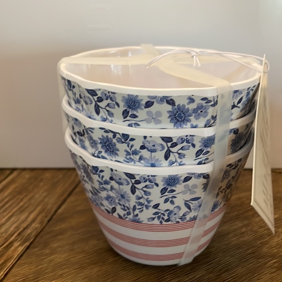 Southern Living Americana Callico Flag Scallop Dip Bowls (2 sets of 3 avail)NWT! - Picture 2 of 5